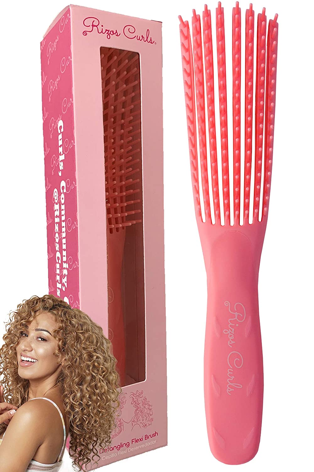 Rizos Curls Pink Detangling Flexi Brush – Wonder Beauty Supply