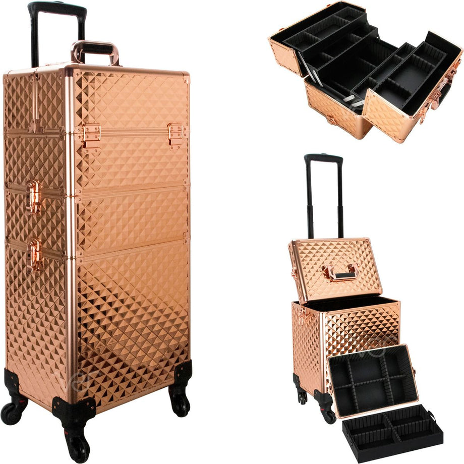 ROSE GOLD DIAMOND 4-WHEELS DETACHABLE PROFESSIONAL ROLLING
